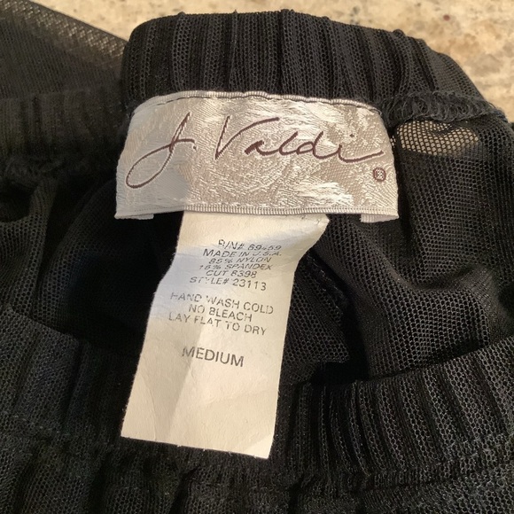 J Valdi Swimwear Black Sheer Mesh Pants Coverup Size Medium - Picture 3 of 4